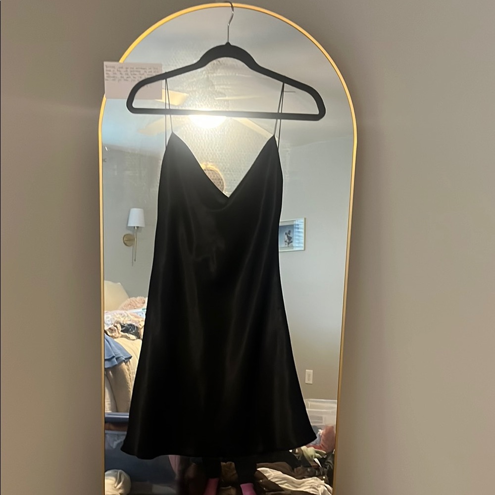 Fox & Gray Elegant Black Slip Dress